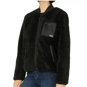 Vans Misty Fog Zip Up Sherpa Jacket Black NWT